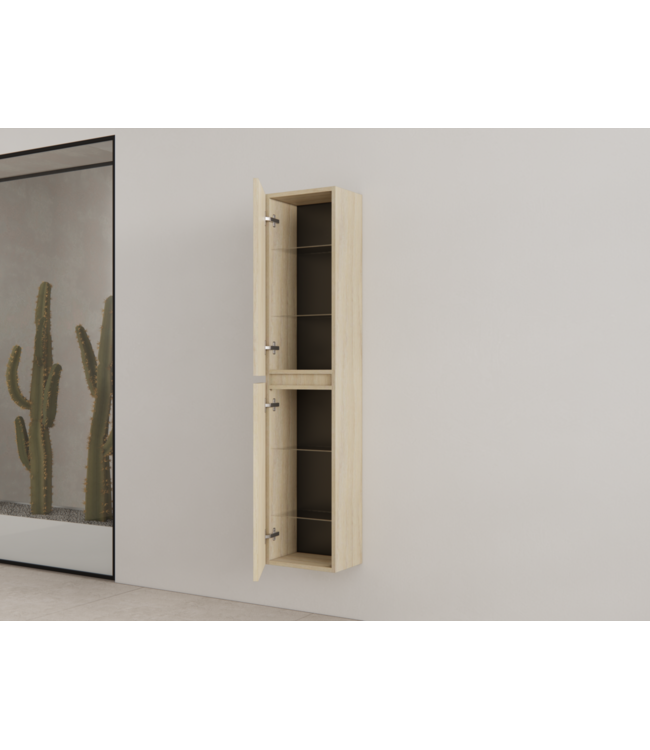 Badkamerkast met Ribbelfront Corn Silk 160 cm 2-deurs Timotheus