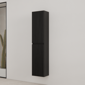 Badkamerkast met Ribbelfront Mat Zwart 160 cm 2-deurs Timotheus