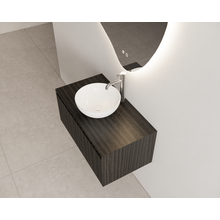 Gliss Design Wastafelonderkast Ribbelfront Zwart Veneer 60cm 1 lade Timotheus