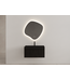 Gliss Design Wastafelonderkast Ribbelfront Zwart Veneer 70 cm 1 lade Timotheus