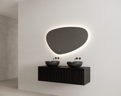 Gliss Design Wastafelonderkast Ribbelfront Zwart Veneer 120 cm 1 lade Timotheus