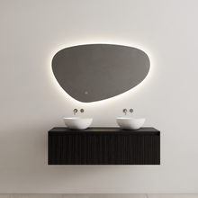 Gliss Design Wastafelonderkast Ribbelfront Zwart Veneer 120 cm 1 lade Timotheus