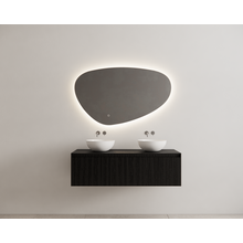 Gliss Design Wastafelonderkast Ribbelfront Zwart Veneer 120 cm 1 lade Timotheus