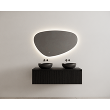 Gliss Design Wastafelonderkast Ribbelfront Zwart Veneer 140 cm 1 lade Timotheus