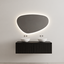 Gliss Design Wastafelonderkast Ribbelfront Zwart Veneer 120 cm 2 lades Timotheus