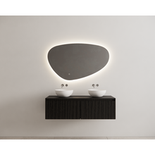 Gliss Design Wastafelonderkast Ribbelfront Zwart Veneer 120 cm 2 lades Timotheus