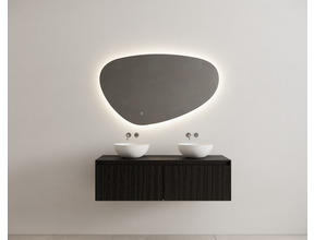 Gliss Design Wastafelonderkast Ribbelfront Zwart Veneer 120 cm 2 lades Timotheus