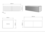 Gliss Desing Wastafelonderkast Ribbelfront Zwart Veneer 140 cm 2 lades Timotheus Gliss Desing Wastafelonderkast Ribbelfront Zwart Veneer 140 cm 2 lades Timotheus