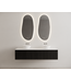 Gliss Design Wastafelonderkast Ribbelfront Zwart Veneer 180 cm 2 lades Timotheus