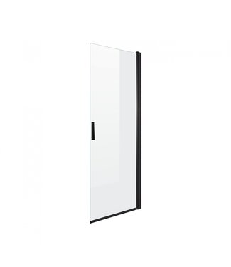 FABRIECIO Douchedeur Bari Zwart 80 cm 6mm veiligheidsglas Transparant met Nano Coating