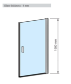Gliss Design Prima Douchedeur Nis 80cm Zwart 6mm Helderglas Draaideur 190cm Gliss Design Prima Douchedeur Nis 80cm Zwart 6mm Helderglas Draaideur 190cm