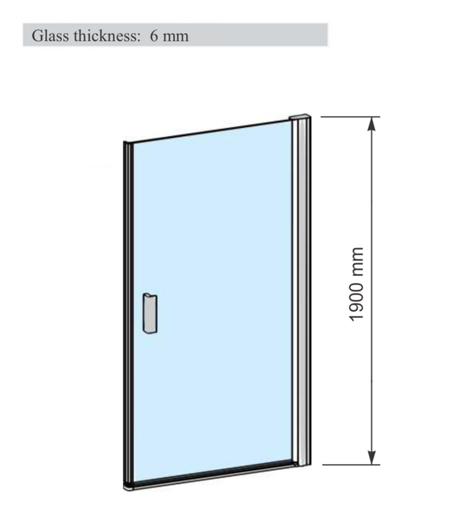 GLISS DESIGN Gliss Design Prima Douchedeur Nis 90cm Chroom 6mm Helderglas Draaideur 190cm