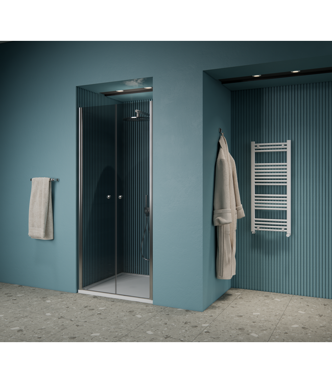 GLISS DESIGN Gliss Design Prima Douchedeur Pendeldeur 120cm Chroom 6mm Helderglas 190cm