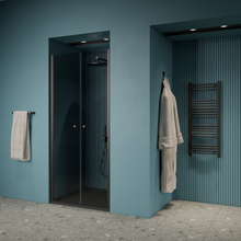 Gliss Design Prima Douchedeur Pendeldeur 120cm Mat Zwart 6mm Helderglas 190cm