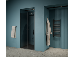 Gliss Desing Prima Douchedeur Pendeldeur 90cm Mat Zwart 6mm Helderglas 190cm