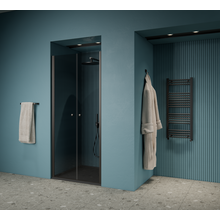 Gliss Design Prima Douchedeur Pendeldeur 80cm Mat Zwart 6mm Helderglas 190cm