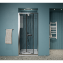 Gliss Design Douchedeur Amore Chroom Vouwdeur 70x190cm Nisdeur met 6mm Anti-Kalk veiligheidsglas