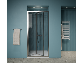 Gliss Design Douchedeur Amore Chroom Vouwdeur 70x190cm Nisdeur met 6mm Anti-Kalk veiligheidsglas