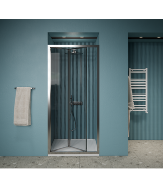 GLISS DESIGN Gliss Design Douchedeur Amore Chroom Vouwdeur 70x190cm Nisdeur met 6mm Anti-Kalk veiligheidsglas