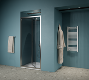 Gliss Design Douchedeur Amore Chroom Vouwdeur 90x190cm Nisdeur met 6mm Anti-Kalk veiligheidsglas