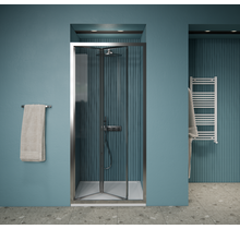 Gliss Design Douchedeur Amore Chroom Vouwdeur 100x190cm Nisdeur met 6mm Anti-Kalk veiligheidsglas