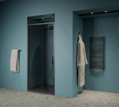 Gliss Design Douchedeur Amore Zwart Vouwdeur 80x190cm Nisdeur met 6mm Anti-Kalk veiligheidsglas