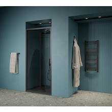 Gliss Desing Douchedeur Amore Zwart Vouwdeur 70x190cm Nisdeur met 6mm Anti-Kalk veiligheidsglas