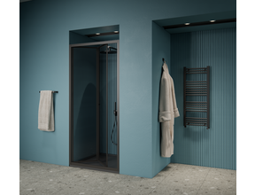 Gliss Desing Douchedeur Amore Zwart Vouwdeur 70x190cm Nisdeur met 6mm Anti-Kalk veiligheidsglas