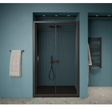 Gliss Design Douchedeur Amore Schuifdeur Zwart 140 cm Nisdeur met 5mm Anti-Kalk Glas