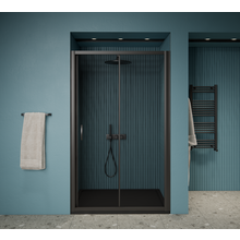 Gliss Desing Douchedeur Amore Schuifdeur Zwart 150 cm Nisdeur met 5mm Anti-Kalk Glas