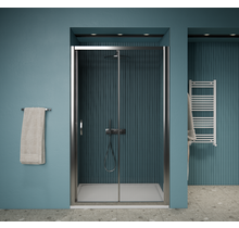 Gliss Design Douchedeur Amore Schuifdeur Zwart 150 cm Nisdeur met 5mm Anti-Kalk Glas