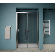 Gliss Desing Douchedeur Amore Schuifdeur Zwart 150 cm Nisdeur met 5mm Anti-Kalk Glas