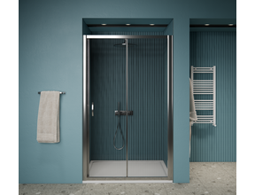 Gliss Desing Douchedeur Amore Schuifdeur Zwart 110 cm Nisdeur met 5mm Anti-Kalk Glas