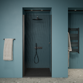 Gliss Design Prima Douchedeur Nis 90cm Zwart 6mm Helderglas Draaideur 190cm