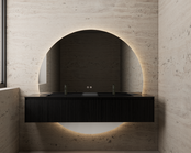 Gliss Design Half Ronde Badkamerspiegel Lios 160cm met Dimbaar LED verlichting en verwarming