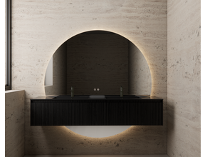 Gliss Design Half Ronde Badkamerspiegel Lios 160cm met Dimbaar LED verlichting en verwarming