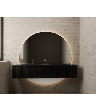 GLISS DESIGN Gliss Design Half Ronde Badkamerspiegel Lios 160cm met Dimbaar LED verlichting en verwarming