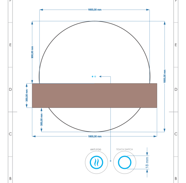 Gliss Design Half Ronde Badkamerspiegel Lios 160cm met Dimbaar LED verlichting en verwarming