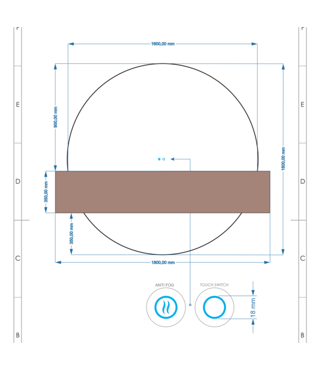 GLISS DESIGN Gliss Design Half Ronde Badkamerspiegel Lios 160cm met Dimbaar LED verlichting en verwarming