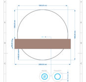 Gliss Design Half Ronde Badkamerspiegel Lios 180cm met Dimbaar LED verlichting en verwarming Gliss Design Half Ronde Badkamerspiegel Lios 180cm met Dimbaar LED verlichting en verwarming