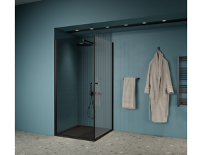 Gliss Magus Zwarte Douchecabine met Dubbele draaideur 80 x 80 x 190 cm 6mm Veiligheidsglas met Antikalk