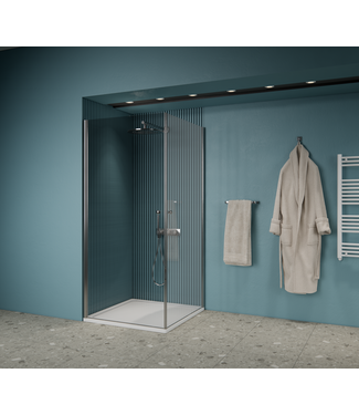 GLISS DESIGN Gliss Magus Chroom Douchecabine met Dubbele draaideur 90 x 90 x 190 cm 6mm Veiligheidsglas met Antikalk