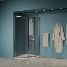 Gliss Douchecabine Kwartrond Opal Chroom 90x90 cm 5mm Veiligheidsglas 190cm helderglas met Nano-coating