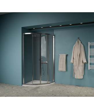 GLISS DESIGN Gliss Douchecabine Kwartrond Opal Chroom 90x90 cm 5mm Veiligheidsglas 190cm helderglas met Nano-coating