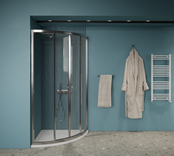 Gliss Douchecabine Kwartrond Opal Chroom 80x80 cm 5mm Veiligheidsglas 190cm helderglas met Nano-coating