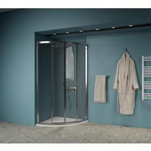 Gliss Douchecabine Kwartrond Opal Chroom 80x80 cm 5mm Veiligheidsglas 190cm helderglas met Nano-coating