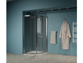 Gliss Douchecabine Kwartrond Opal Chroom 80x80 cm 5mm Veiligheidsglas 190cm helderglas met Nano-coating