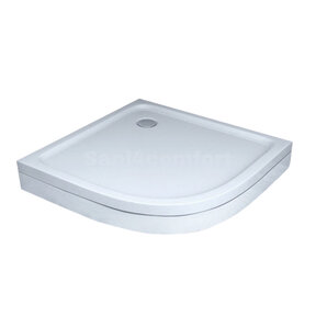 Gliss Kwartronde Douchebak Hoog Dhalia 80x80x12 cm Acryl Wit met Potenset en Afneembaar plint