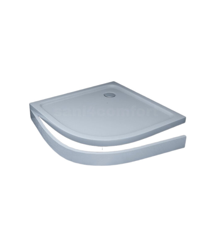 Gliss Kwartronde Douchebak Hoog Dhalia 90x90x12 cm Acryl Wit met Potenset en Afneembaar plint