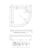 Gliss Kwartronde Douchebak Laag Rosa 80x80x9 cm Acryl Wit